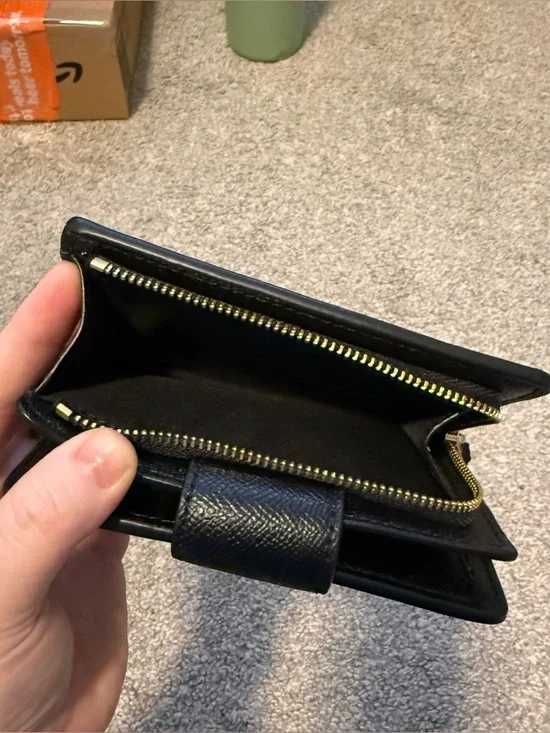 Coach Outlet Medium Corner Zip Wallet Black Leather - Picture 5 of 5